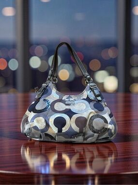 COACH MAGGIE ART HOBO HANDBAG SATCHEL SHOULDER BAG H1126-19180 “Amazing Space” !